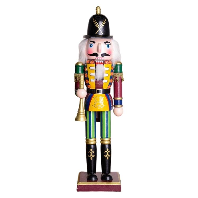 Colorful Wooden Nutcracker Soldier King Figurine Christmas Decor for Shelves