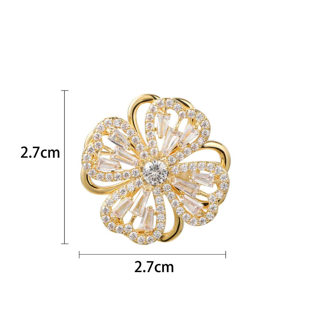 Snowflake & Butterfly Zircon Brooch with Freshwater Pearl for Women's Korean Style Suit Coat