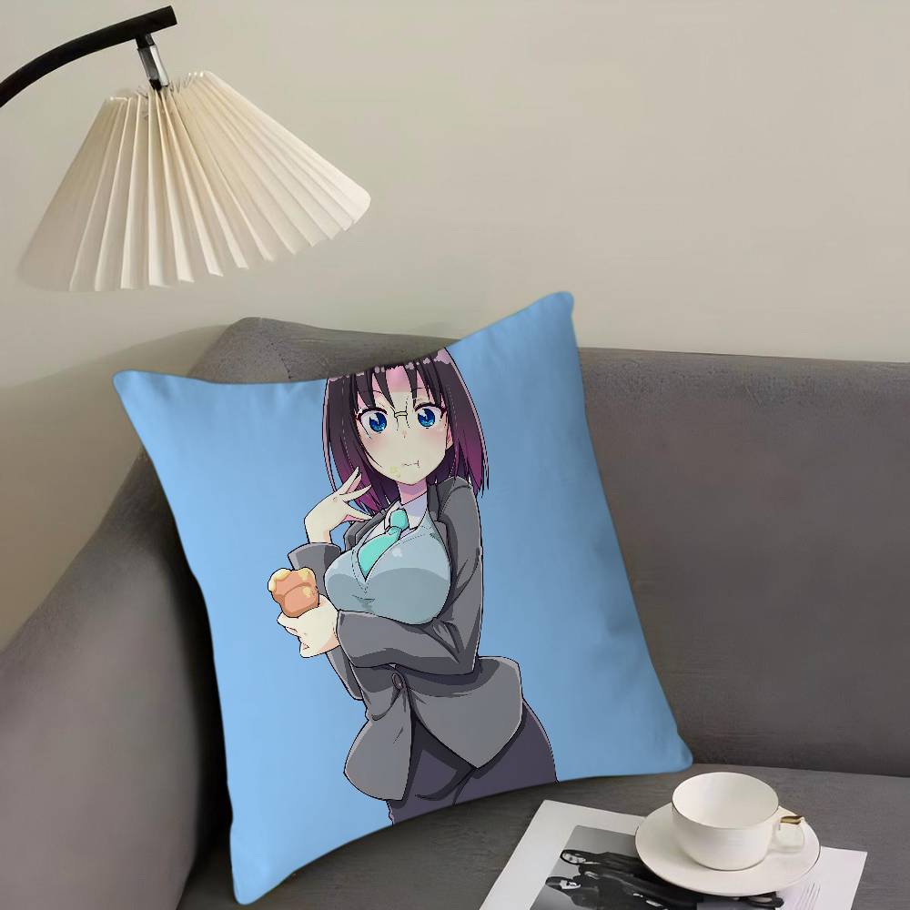 Чехол на подушку Miss K-Kobayashi D-Dragon Maid Наволочка Обивка Диванная Подушка-плед Домашний Декор Чехол на подушку 16x16Inch
