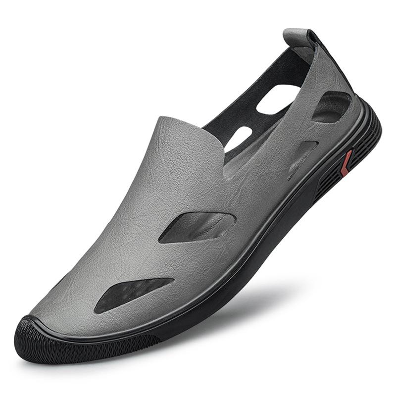 

Туфли с полыми отверстиями, коровья кожа, мягкая подошва, повседневные дышащие кожаные туфли, круглый носок, плоский каблук, закрывающие стопу, мужские 46