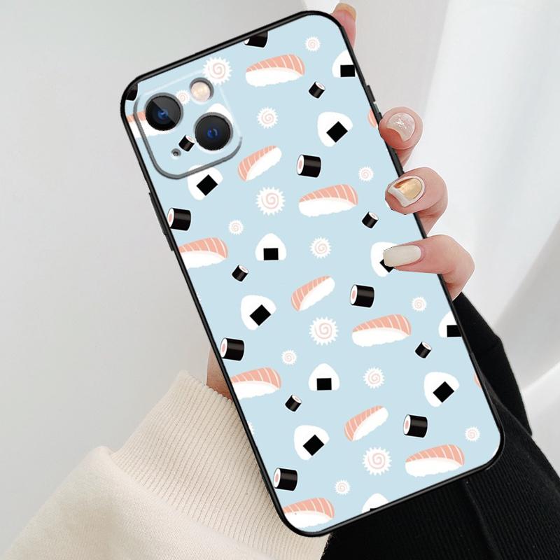 Kawaii Sushi Pattern Phone Case For iPhone 17 Pro Max 15 14 13 11 12 16 Pro Max mini 15 16 Plus 16e 17 Air Cover