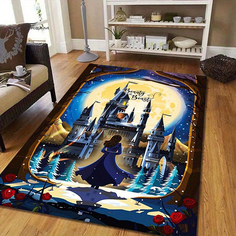 1 Stück Die Schöne und das Biest Teppich Läufer, Schlafzimmer und Spielzimmer Langlebig, Fleckenbeständig und Leicht zu Reinigen, Wohnzimmer