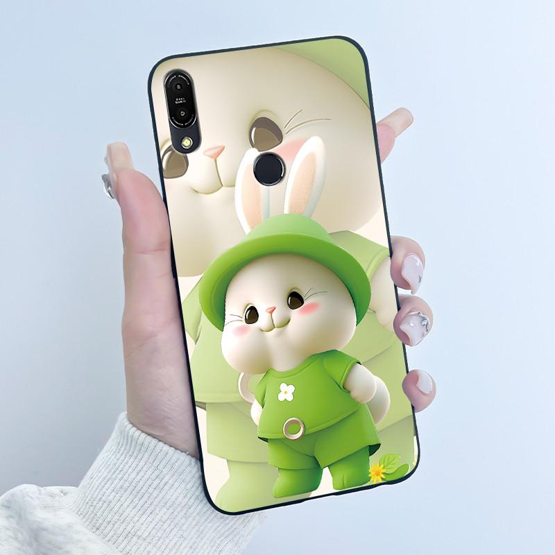 For Asus Zenfone Max Pro M1 ZB602KL ZB601KL X00TD / Max M1 ZB555KL X00PD Case Rabbit Cartoon Animals Black Soft Silicone Cover