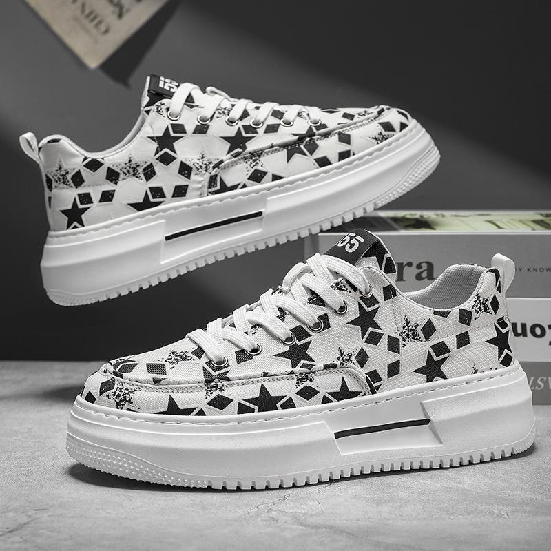 

Парусиновые туфли 2024 года, повседневные туфли на плоской подошве, дышащие, толстые, низкие, спортивные, повседневные туфли для мужчин 44 чёрный