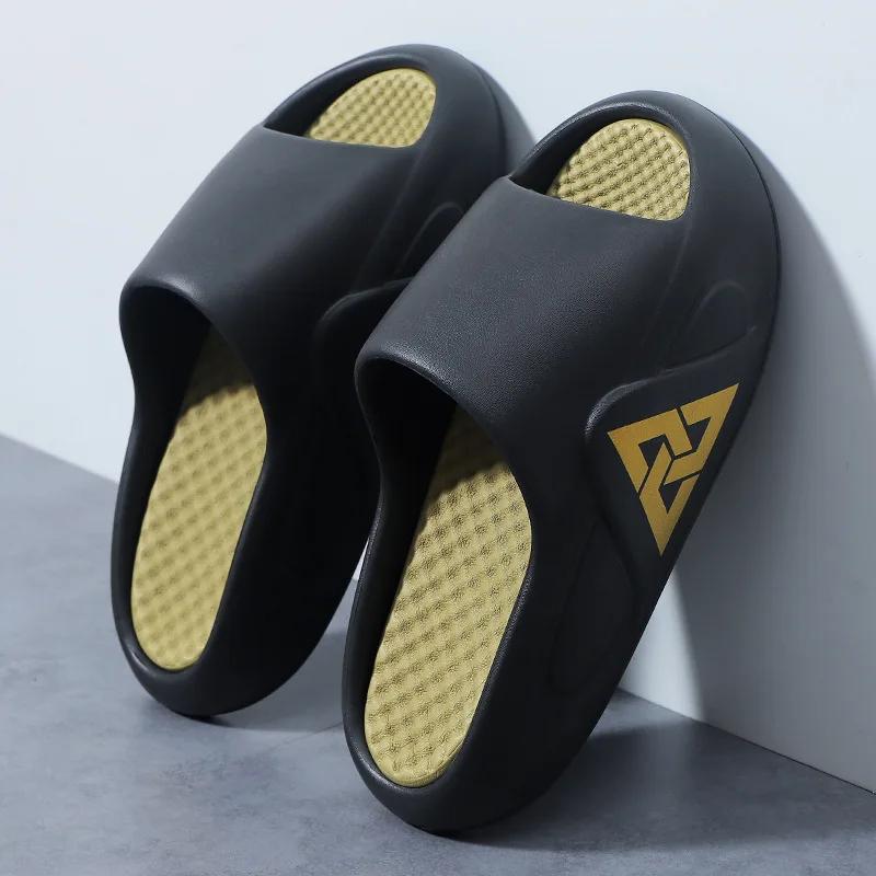 

Мужские мягкие повседневные тапочки на воздушной подушке, сандалии из ЭВА с очень толстой подошвой, модные шлепанцы, летняя обувь для отдыха на природе, сандалии Hombre 40-41 чёрный