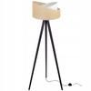 TRIPOD FLOOR LAMP WOODEN JUTE LAMPSHADE 45CM