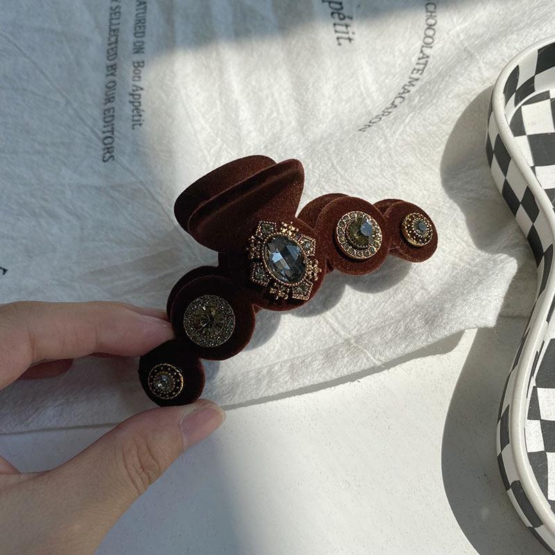 Baroque Crystal Hair Claws Jewelry For Women Chinese Boutique Headdress Luxury Handmade Gem Hair Accessories Hairpins