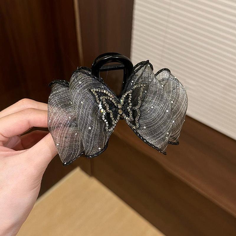 Rhinestone Butterfly Hair Clips Women Temperament Elegant Mesh Hair Clip Fashion Hair Accessories Girl Styling Hairpin Headdre