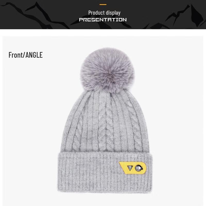 Women's Winter Cashmere Knit Pom-Pom Beanie
