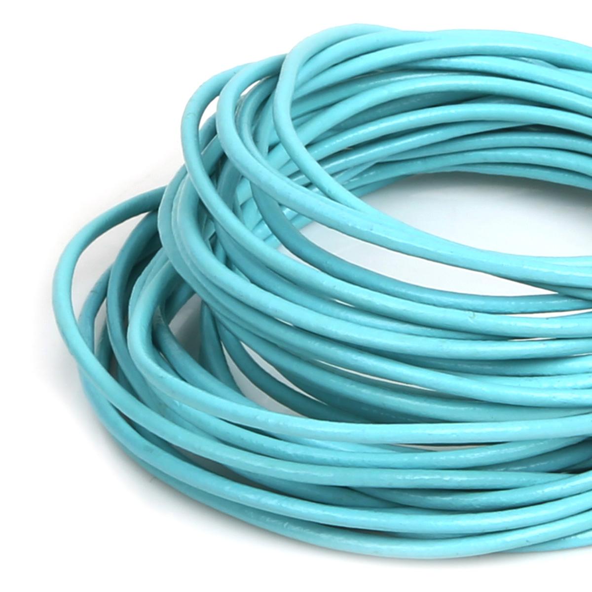 

Натуральна кругла шкіряна шнурова нитка для браслетів, виготовлення ювелірних виробів своїми руками Шнуровий шнурок 1.5mm 5M бірюзовий