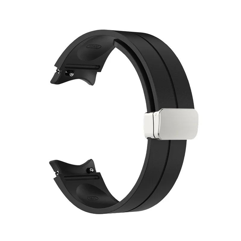 No Gap Silicone strap For Samsung Galaxy watch 7/6/5/4 40 44mm 5 Pro 45 Original Magnetic bracelet band For Watch 4 Classic belt