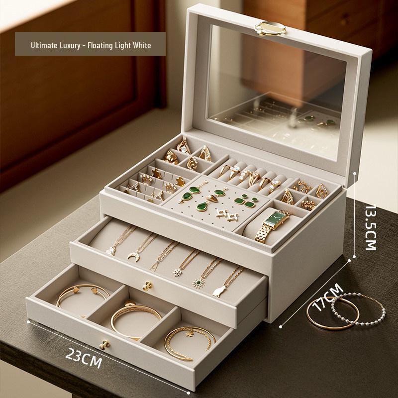 

Premium Transparent Multi-layer Drawer Jewelry Organizer, Large Capacity, Retro Design