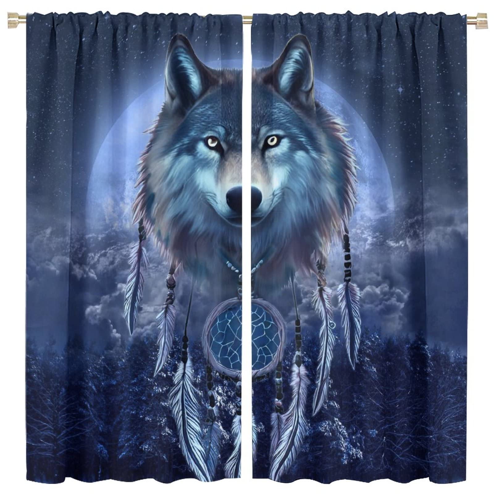 

Colorful Dreamcatchers Elements Blackout Drapes Living Room Bedroom Window Opening High Shading Drapes ideal for Boys Girls Children Room W55 X H120cm X 2&Grommet Top