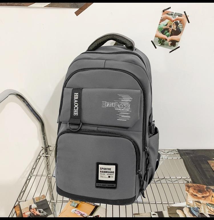 

Новый модный рюкзак для учеников средней школы, школьный ранец, женский простой повседневный рюкзак большой вместимости, дорожная сумка темно-серого