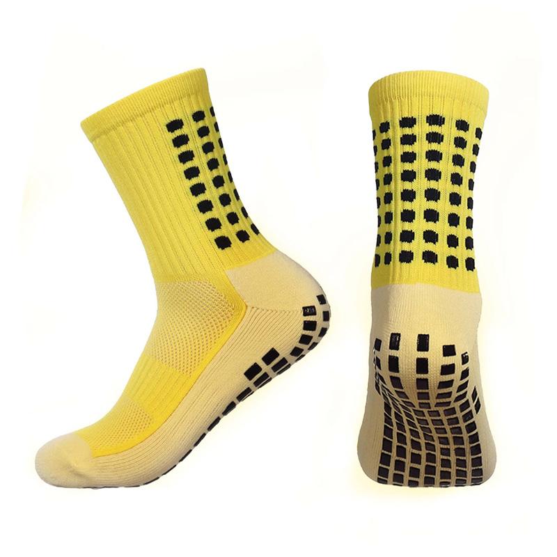 

1 Pair Men s Socks Soccer Non Skid Ball Football Socks mesh Anti-Slip Athletic Non Slip Pads for Basketball Sports Sock EU38-45 жовтий