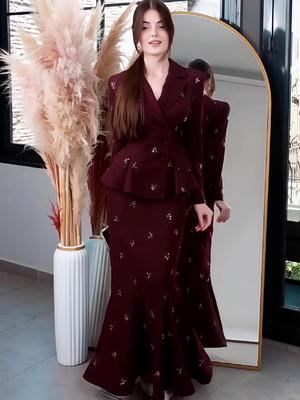 2025 Fall European & American Suit Jacket with High-Waist Slimming Midi Skirt Set