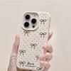 Sweet Bow for IPhone16promax for Apple 15 Leather Texture Large Hole Phone Case 14/13 Anti-fall 12