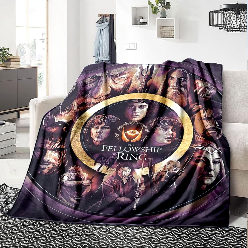 1PC The Lord of the Rings printed blanket, all season lightweight home office outdoor nap multifunctional blanket A6