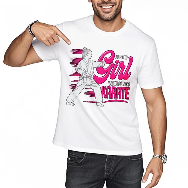 Soft Cotton Tee Soft Unisex Round Neck T Shirt Streetwear Girl Who Loves Karate Minimalist For Him Tees Plus Size Tshirt Basic Tee