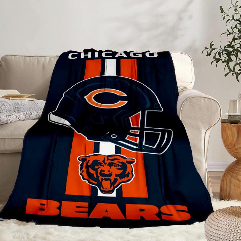 Chicago Bears Portable Blanket/Soft Blanket Bedding Blanket Suitable for Travel Camping Living Rooms Offices Sofas Fan Gifts