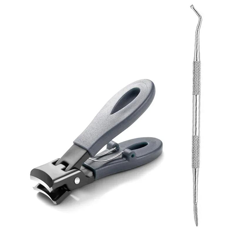 Ultra Sharp Nail Clipper Stainless Steel Wide Jaw Opening Anti Splash Toe Fingernail Trimmers Nail Cutter Manicure Pedicure Tool