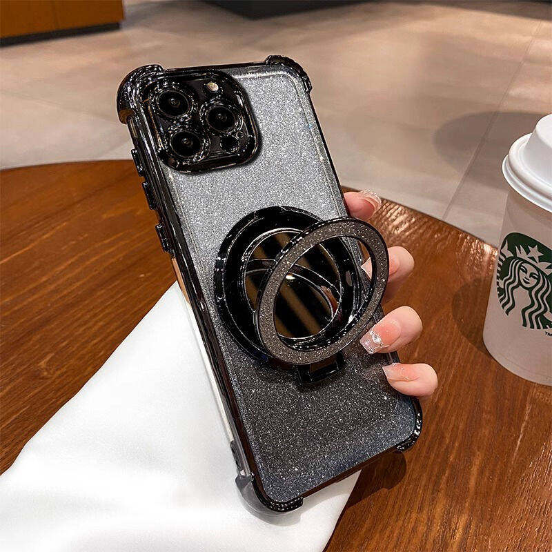 Glitter Magnetic Mirror Holder Case For OPPO A79 A2 5G A78 A38 A18 A17 A16 A15 A15S A3 PRO A76 A96 A57 2022 A54 A58 A53 A33 2020