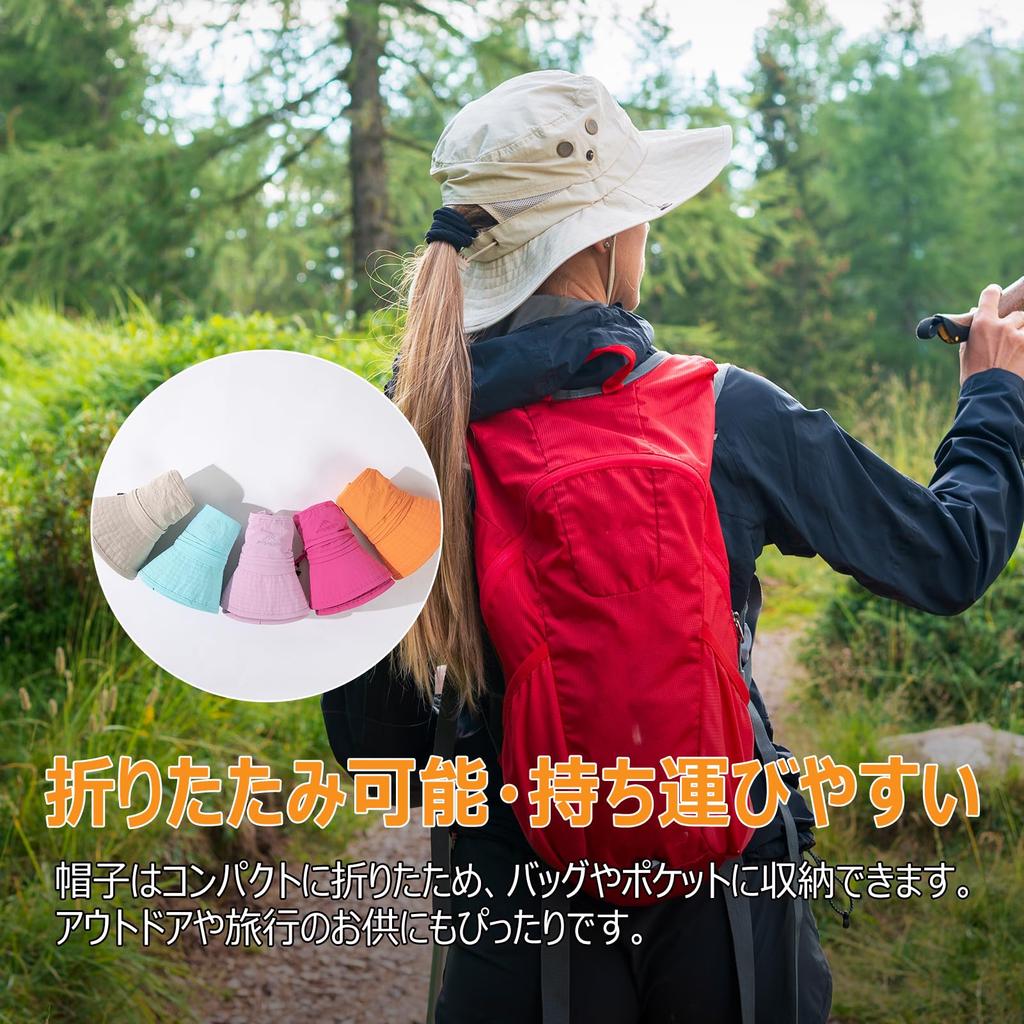 Safari Ponytail Adventure UV Sun Wide Chin Mountain Military Autumn [TOP-EX] Women's Hat, Compatible, Mesh, Hat, Foldable, Stylish, Protection, Hat,