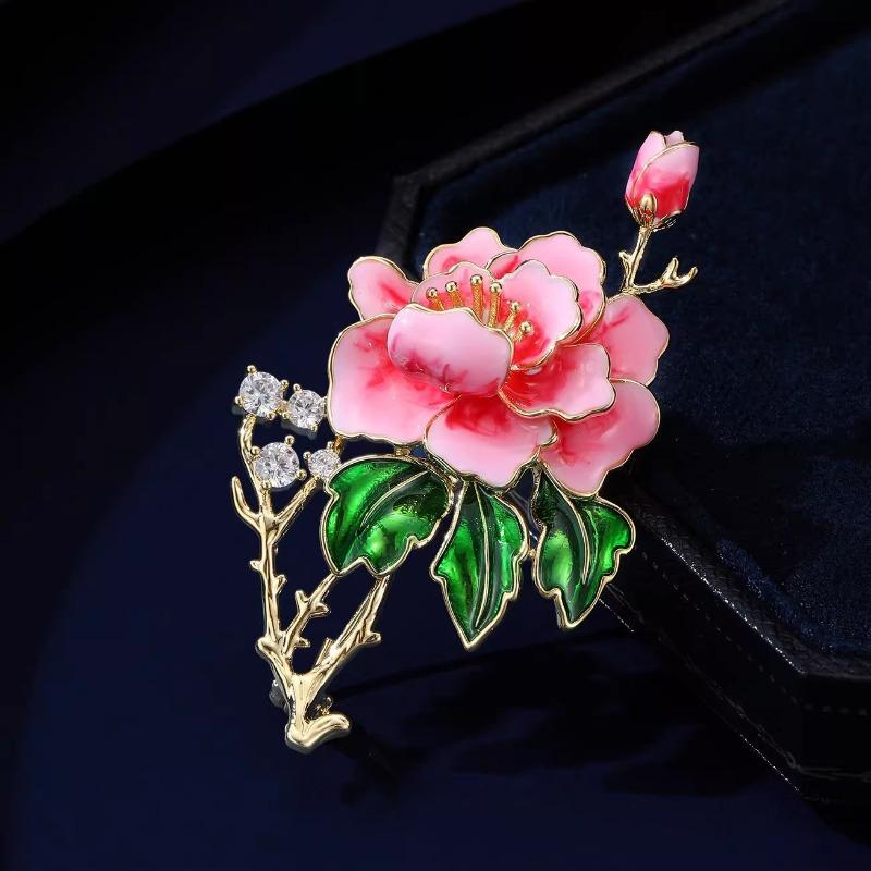 New Chinese-style Peony Flower Brooch or Corsage, Elegant and Luxurious, Exquisite and Delicate Pin.