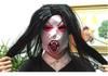 Halloween Sadako Ghost Face Mask with Hair - Horror Prank Latex Hood