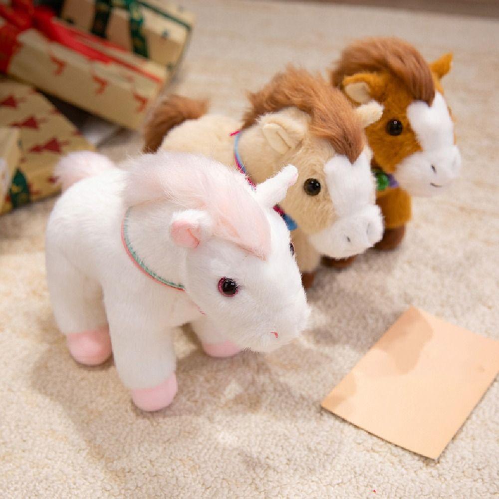 Creative Stuffed Animal Doll Mascot Dolls Zodiac Pony Figurine Horse Plush Pillow  Year of Horse