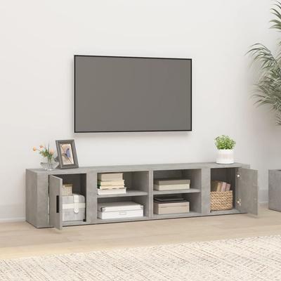 TV Cabinets (2 Pcs) Concrete Grey 80 X 31.5 X 36 Cm Particleboard