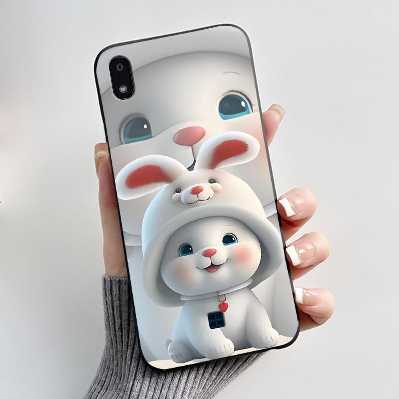 Case For LG K20 2019 Casing Cute Love Rabbit Funny Cartoon Ultra Slim TPU Black Silicone Soft Case For LG K20 (2019) Phone Cover