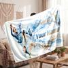 Erling Haaland Personalized Fleece Blanket With Football Logo, Custom Name Text Soft Warm Home Throw Blanket