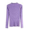Femmes Printemps Automne Hiver Demi Col Roulé Pulls Pull Primer Chemise À Manches Longues Court Slim Fit Serré Chic Solide Taille Unique