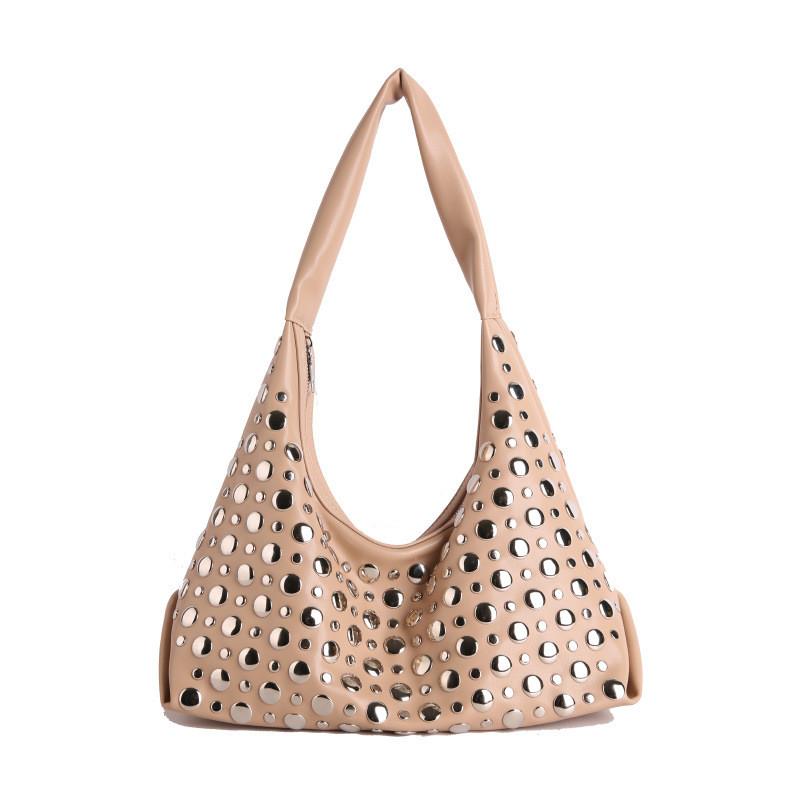 Borsa Piccola Sottobraccio Vintage da Donna con Borchie in Ecopelle a Tracolla per Uso Quotidiano