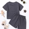 Boys and Girls Cotton Short Sleeve Shorts Solid Color Leisure Set 2025 Summer Children's Fashion Set