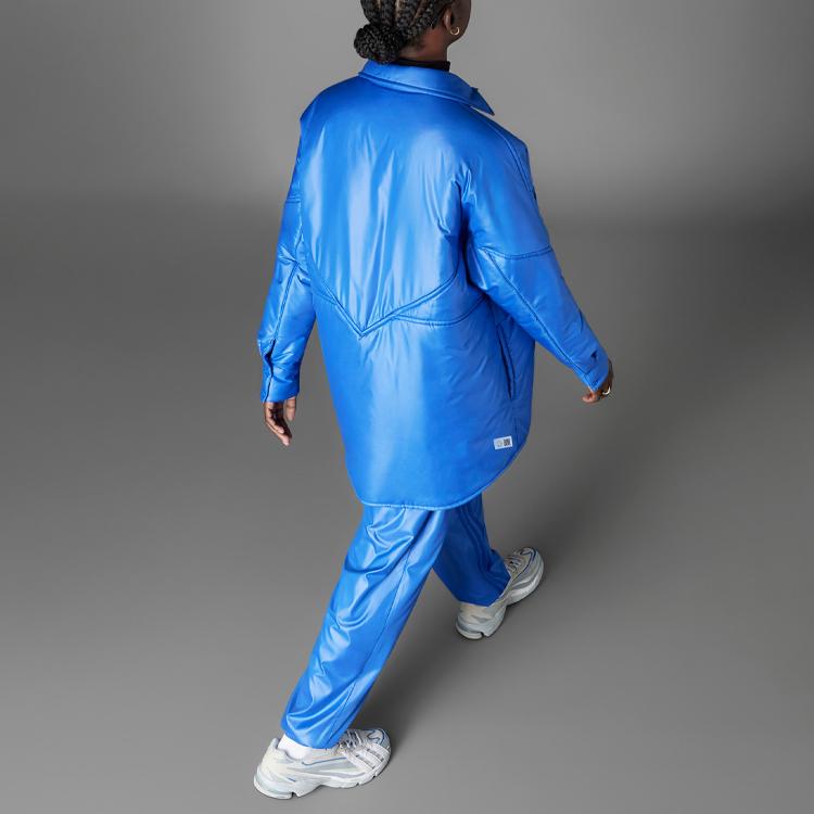 Adidas Oryginalna Niebieska Wersja Koszula z Wypełnieniem Jednolity Kolor Polo Sportowa Luźna Kurtka Kobiety Kurtka Królewsko-Niebieska HK7257