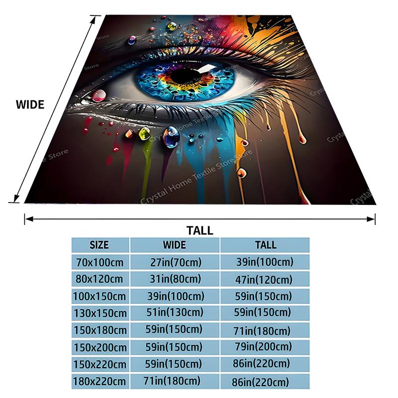 Flannel Colorful Eye Pattern Blanket 3D Printing,Soft Fleece Throw Blanket for Sofa Bed Travel Camping,Office Couch Chair Bed