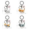 Cute Cartoon Orange Black Gray White Cat And Paw Pendant Keychain For Gift And Decoration