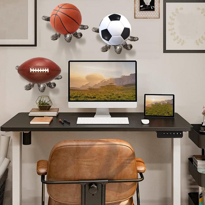 Basketball Wall Holder Hand-Shaped Soccer Storage Rack Wall Art Decor Space-Saving Mechanical Style Display Stand For Basketball