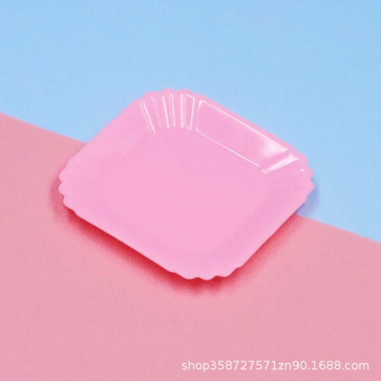 Doll House Simulation Mini Square Pastry Butterfly Dessert Plate Food Play Tableware Play House Small Toys
