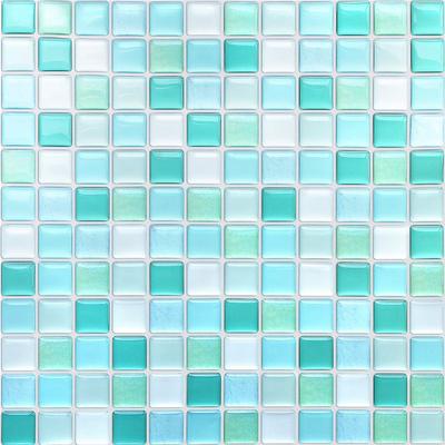 VANCORE Mosaic Tile Stickers Set of 10 Kitchen Washroom Tile Stickers 3D Waterproof Removable Tile Sheet Remake Sheet Heat Resistant Blue