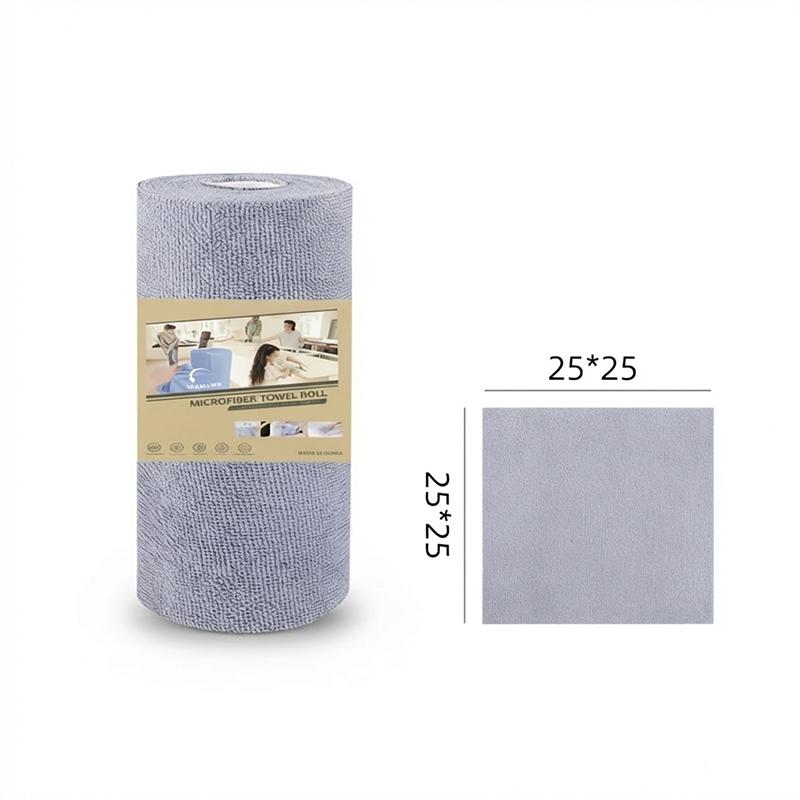 

Towel Roll Home Cleaning for Kitchen Tearable and Portable Reusable Dry and Wet Compatible Ultra-Fine Fiber Roll Packaging 20pcs серый