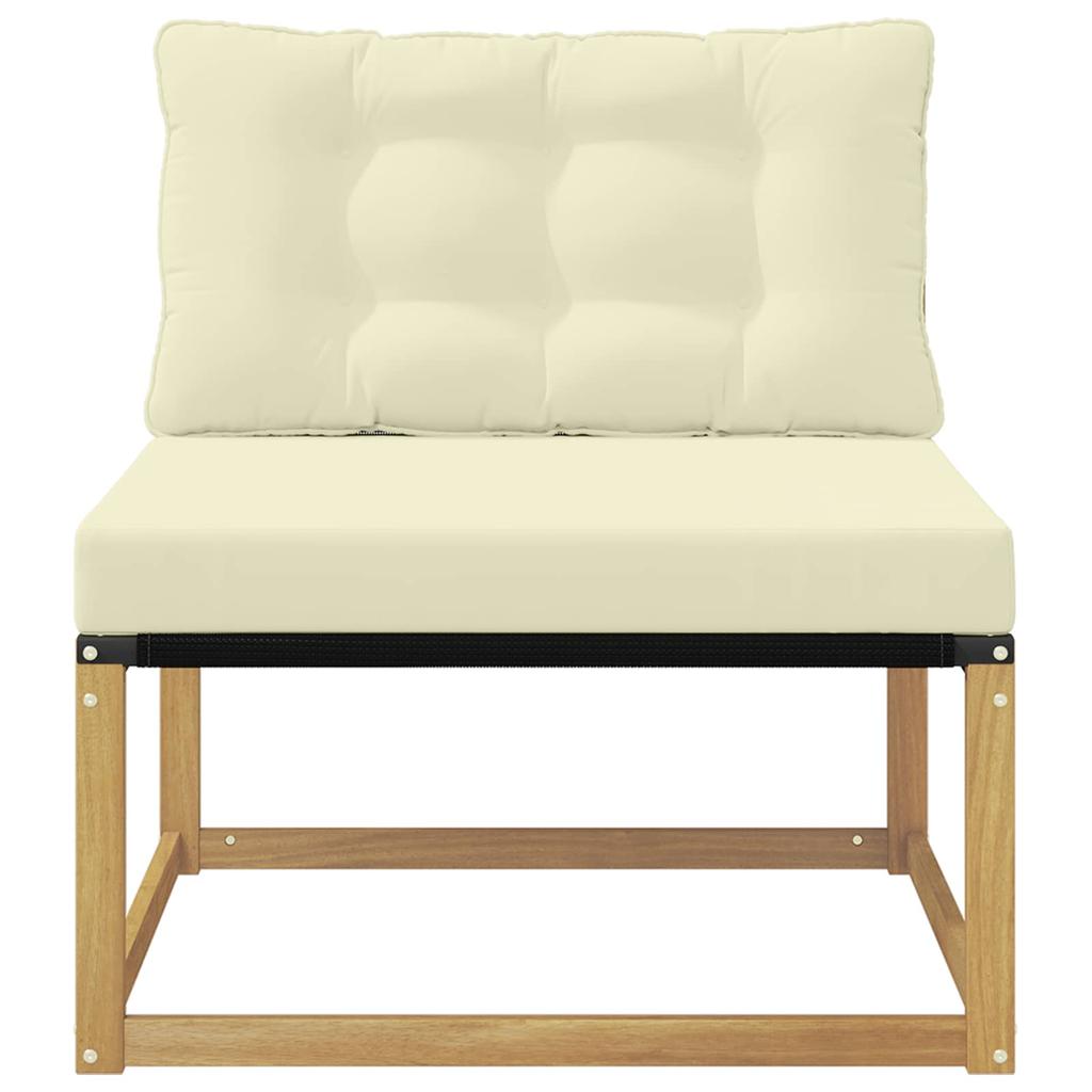 Outdoor Middle Sofa with Cushions White 79 X 83 X 73 Cm Steel