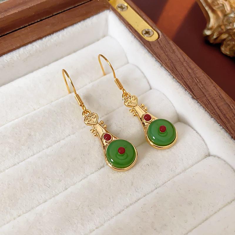 Boucles d'oreilles Guofeng Aiguille d'argent Zircon Franges Rétro Luxe Léger Haut de gamme Boucles d'oreilles Puces Niche Polyvalentes