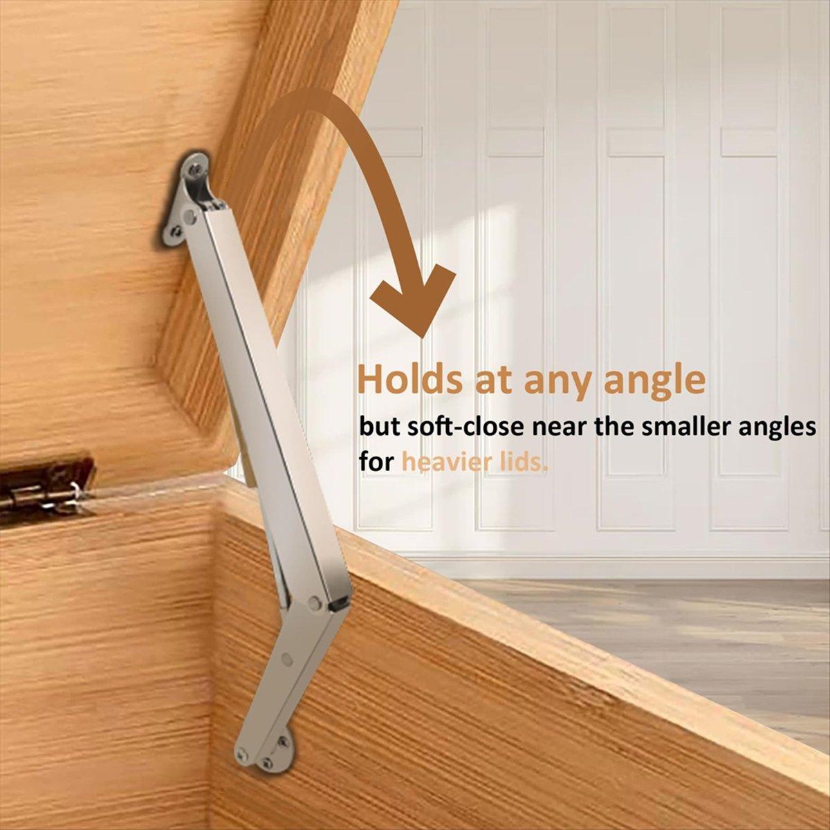 

BHBL 2 Pack 150N Gas Strut Spring Hinges for Heavy Lids to Keep Stay, and Soft Close, Hydraulic Hinges China Mainland