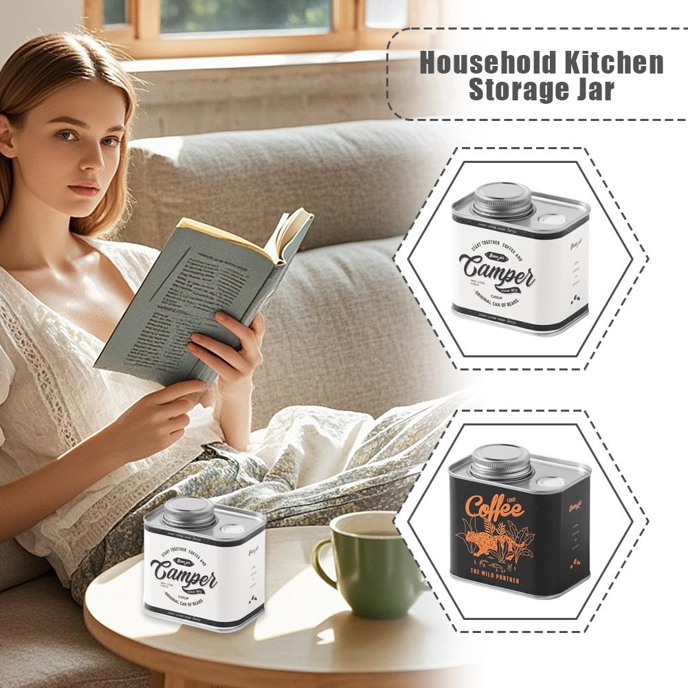 1pcs Coffee Beans Sealed Cans Outdoor Camping Tin Box Packaging Storage Fresh-Keeping Breathing Tin Cans