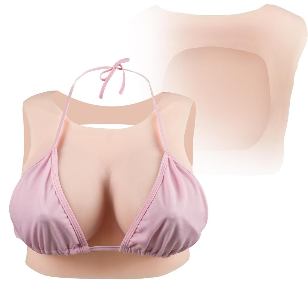 Backless Silicone Liquid Silicone Round Easy to Put On and Take Perfect for and Summer Natural Sexy Fake Artificial Fair Skin [KUMIHO] Breasts,