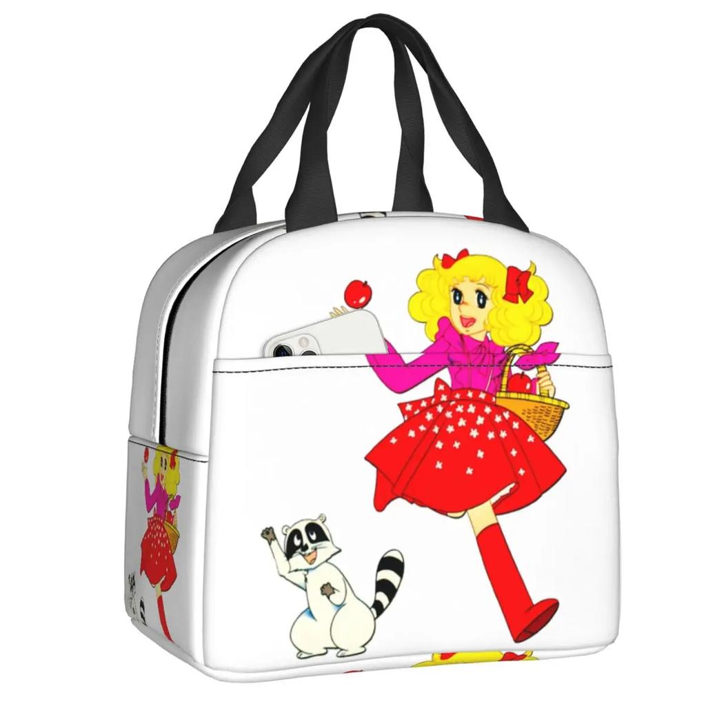 Candy Candy Thermal Insulated Lunch Bags Women Animated Anime Movies Portable Lunch Container School Travel Storage Food Box