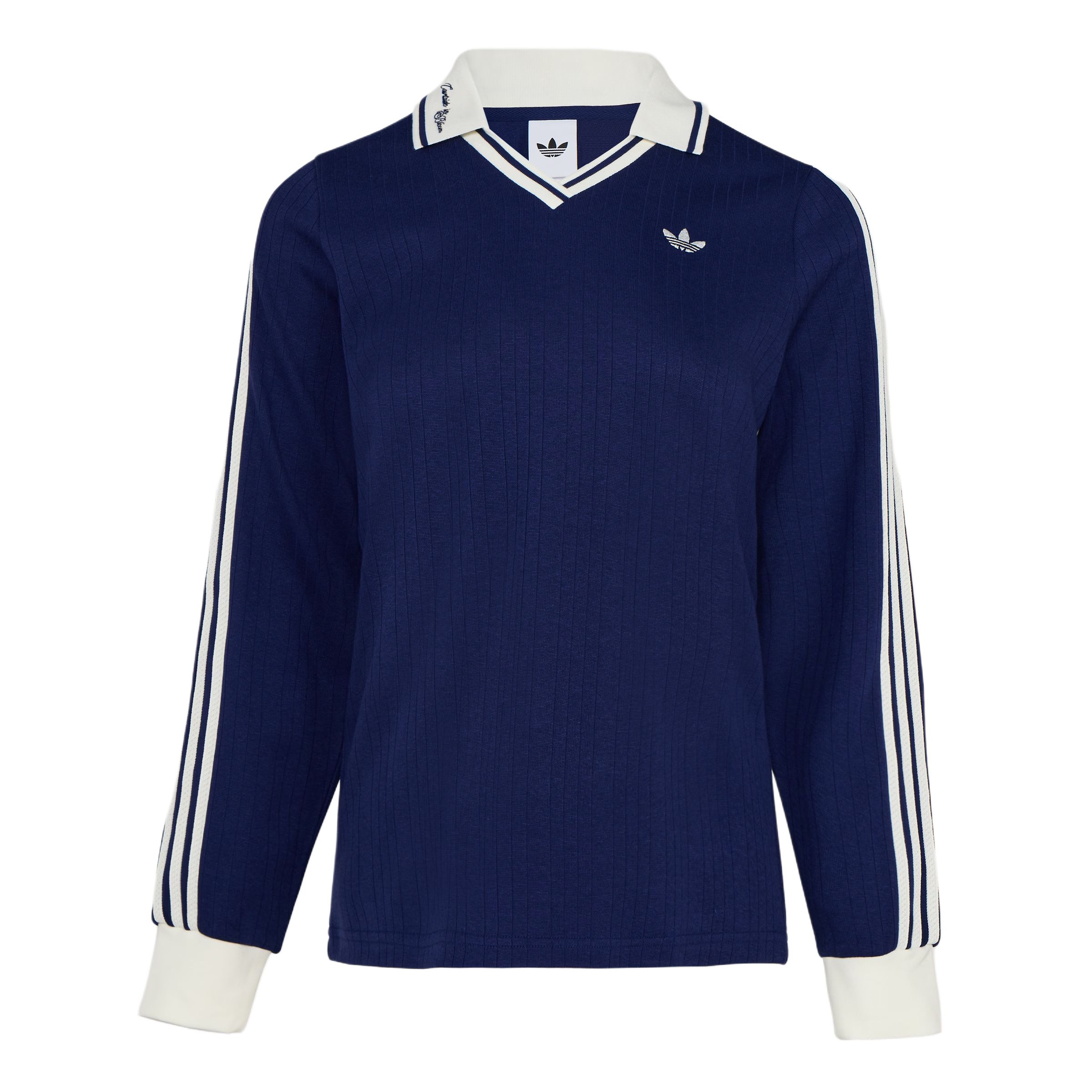 Adidas Originals Long Sleeve Knitted Sport Striped Polo Shirt Women tops KY5732 M